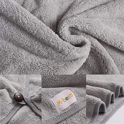 M-bestl 2 Pack Hair Drying Towels, Anti-frizz Hair Towel Wrap, Absorbent Microfiber Hair Towel Turban with Button Design for Straight Curly Hair (Dark Gray&Light Gray) - color: Dark Gray&light Gray
