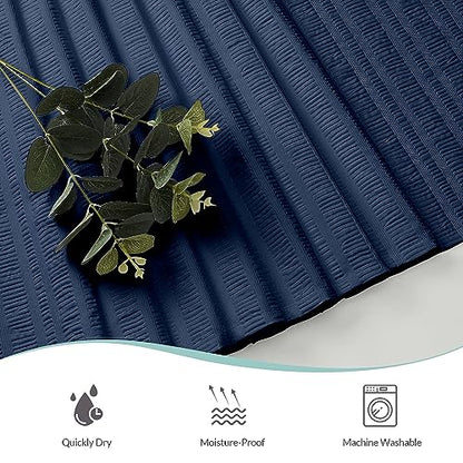 Aiyufeng Moga Navy Blue Shower Curtain, 3D Design Fabric Shower Curtains, Premium Spa Quality Modern Shower Curtains for Bathroom, 36"x72", Dark Blue - color: Navy Blue, size: 36"W x 72"L (Pack of 1)