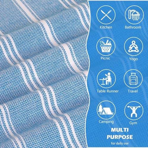 cabanana Hand Towels for Bathroom - 2-Pack,20x30 Inch-100% Cotton,Turkish Bathroom Hand Towels,Super Absorbent & Quick-Dry Soft for Bath, Kitchen, Spa, Face, Hair, Dishcloth (Blue) - color: Blue 20x30