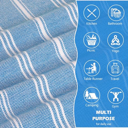 cabanana Hand Towels for Bathroom - 2-Pack,20x30 Inch-100% Cotton,Turkish Bathroom Hand Towels,Super Absorbent & Quick-Dry Soft for Bath, Kitchen, Spa, Face, Hair, Dishcloth (Blue) - color: Blue 20x30