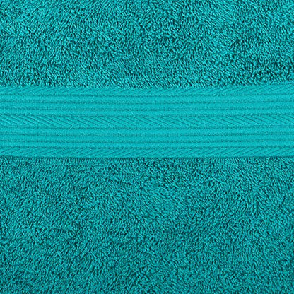Amazon Basics 6-Piece Oversized Fade-Resistant Towel Set, 100% Cotton, Highly Absorbent, Soft, Teal, 2 Bath Towels, 2 Hand Towels, 2 Washcloths - color: Teal, size: 6-Piece Set, style: Classic