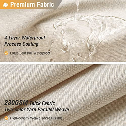 48x72 Linen Textured Waterproof Fabric Shower Curtain Set, Beige/Cream | Stall Size, 230GSM Polyester, Heavy Duty Cloth, Weighted Hem, 8 Plastic Hooks, Modern Luxury Hotel Style, Machine Washable - color: A - Cream, size: 48"W x 72"L (Pack of 1)