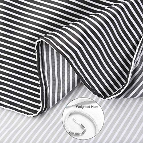 Shower Curtain Black and Grey, Shower Curtain for Men Bathroom White Neutral Stripes Polyester Fabric 12 Hooks 72"x72" - color: Blackgrey, size: 72"W x 72"L (Pack of 1)