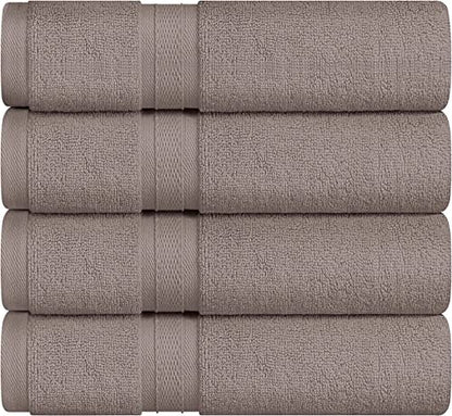 Towel and Linen Mart 4 Pieces Bath Towel Sets - Silver - 2 ply Low Twist Soft Feel Luxurious,Quick Dry, Extra Absorbent, 100% Ring Spun Cotton 600 GSM (27 x 54, Pack of 4) - color: Silver