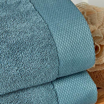 Christy Luxe 6 Piece Towel Set | Denim Blue | Luxe Heavyweight 100% Turkish Cotton | Ultra Soft | Super Absorbent | 730GSM | 2 Bath Sheets 2 Bath Towels 2 Hand Towel - color: Denim, size: Family Towel Set