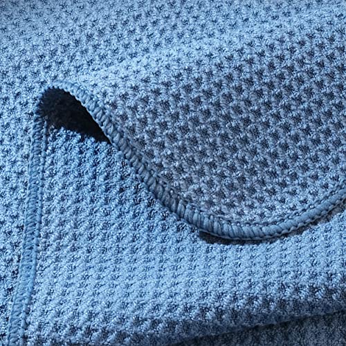 POLYTE Premium Microfiber Kitchen Dish Cloth Waffle Weave 12 Pack (12x12 in, Dark Blue, Gray, Off White) | Lint Free, Quick Dry - color: Dark Blue, Gray, Off White, size: 12x12 in
