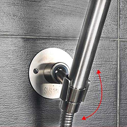 UXELY 360° Adjustable 304 Stainless Stell Handheld Shower Head Holder Wall Mount, Bathroom Shower Head Bracket with Screw Set, Shower Spray Holder, Shower Wand Holder(Silver)