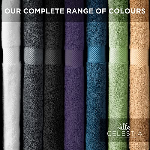 Villa Celestia Cotton Hand Towels Set of 4, 16 x 28, Oeko-TEX Certified, Quick Dry, Black - color: Black, size: Hand Towel - Pack of 4