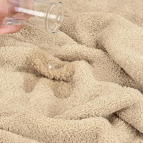 Cotton Paradise 100% Cotton Turkish Towel Set, Soft Absorbent Quick Dry, 6 Piece Towel Set, Beige - color: Beige, size: (27"x54") +( 16"x28") + (13"x13")