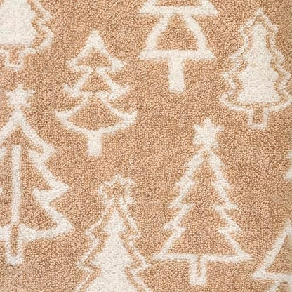 SKL Home Christmas/Winter Mod Tree Bath Towel, 100% Cotton, Tan | 500 GSM weight. Soft & absorbent. Reversible jacquard pattern. Great for holiday gifting. - color: Mod Tree (Tan), style: Bath Towel