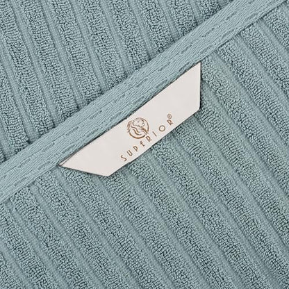 SUPERIOR Cotton 2-Piece Solid and Ribbed Bath Towel Set, Bath Towels- 27" x 54", Basil - color: Basil, size: Bath Towel 2-Pack
