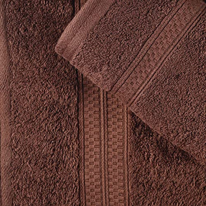 Superior Rayon from Bamboo Cotton Blend 6 Piece Towel Set, for Bathroom, Gym, Spa, Essentials, Includes; 2 Face Towels/Washcloths 13” x 13”, 2 Hand Towels 16” x 30”, 2 Bath Towels 30” x 54”, Cocoa