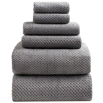 Oversized Bath Towels Extra Large 40x80 Inches Bath Sheets for Adults Super Soft Quick Dry Highly Absobent Microfiber Shower Towels (Grey,6 Piece)… - color: Grey 6 Piece, size: 6 Piece