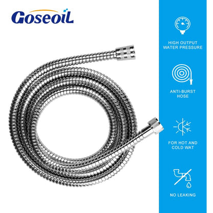 79 Inch Stainless Steel Shower Hose Replacement, Flexible and Durable Handheld Shower Head Hose with Brass Insert and Nut, Compatible with RV and Standard Showers