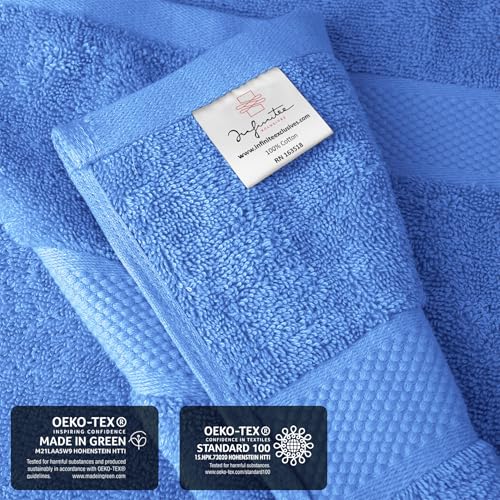 Infinitee Xclusives – Luxury Bath Sheets Towels – 1 Pack 600 GSM (35X70 Inches) – 100% Ring Spun Cotton Large Bath Towels for Bathroom (Eloquent Blue, Bath Sheets - Pack 1) - color: Eloquent Blue, size: Bath Sheet - 1 Pack