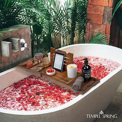 Foldable Bathtub Tray, Unique Design Selfcare Bathroom Caddy, Acacia Spa Bathroom Tray, Wooden Bathtub Accessories, Wedding Gift/Birthday Gift/New Home Bath Table – Not Teak - color: Foldable Acacia