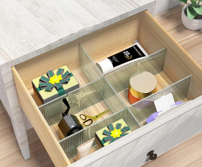 8pcs DIY Plastic Drawer Organizer Adjustable Drawer Dividers for Home Tidy Closet, Socks, Underwear, office school supplies, kitchen utensil tools (Clear Green) - color: Transparent Green