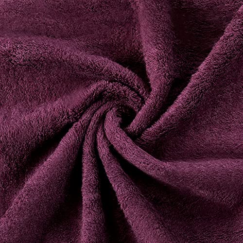Bath Towel Set Ultra Soft Highly Absorbent Machine Washable Hotel Spa Quality Bath Towels for Bathroom (Berry, 8) - color: Berry