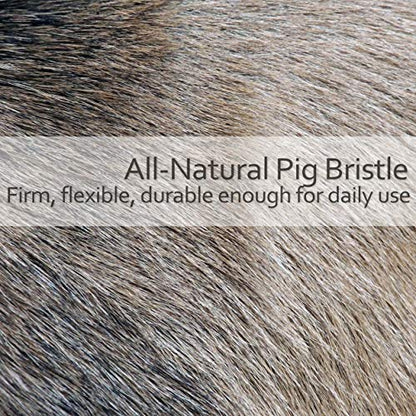 REDECKER Beechwood Bath and Shower Brush - Boar Bristle Back Brush Shower - 17-3/4 inch Handle for Hard-to-Reach Areas - Natural Pig Bristle Fibers Remove Dead Skin - Long Handled Bristle Shower Brush - size: 17-3/4-Inches