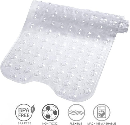 Tree Bud Bathtub Mats for Shower Tub Non-Slip Bath Mat 39 x 16 Inch Extra Long Shower Mat, Bath Tub Mat for Bathroom with Machine Washable, BPA Free for Kids (Clear) - color: Clear