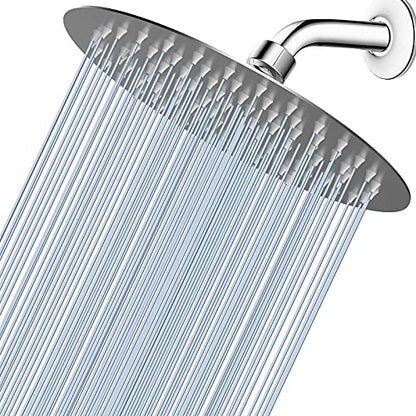 Voolan High Pressure Rain Shower Head - Rainfall Shower head Made of All Metal Stainless Steel - Comfortable Shower Experience Even at Low Water Flow (8 Inch, Brushed Nickel) - color: Brushed Nickel, size: 8 Inch