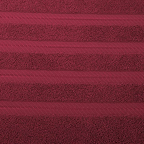American Soft Linen 100% Carde Cotton 6 Piece Towel Set, 590 GSM Heavy Weight Soft Absorbent Turkish Towels for Bathroom, Burgundy Red - color: Bordeaux