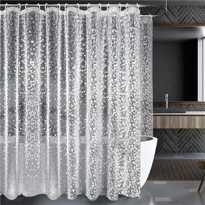 Clear Shower Curtain Liner – Waterproof EVA Plastic Shower Liner with Rustproof Metal Grommets and 12 Heavy Duty Hooks – Heavyweight Stall Shower Curtain for Bathroom(78.7" L X 70.8" W) - size: 78.7"L X 70.8"W