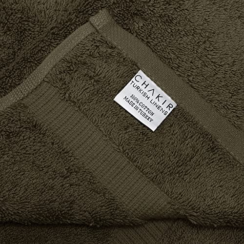 Chakir Turkish Linens 4 Piece Hand Towels, 100% Cotton Turkish Towels for Bathroom, Luxury Soft Absorbent Hand Towel Set, 16 x 30 Inches, Cocoa - color: Cocoa