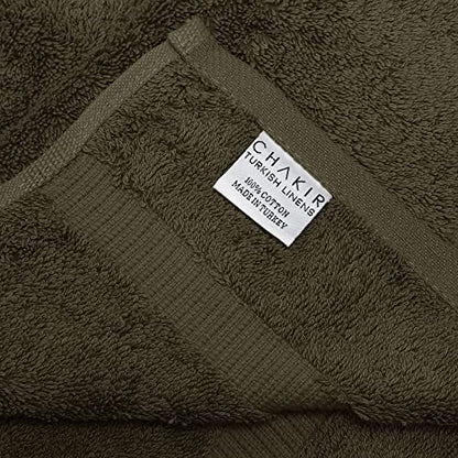 Chakir Turkish Linens 4 Piece Hand Towels, 100% Cotton Turkish Towels for Bathroom, Luxury Soft Absorbent Hand Towel Set, 16 x 30 Inches, Cocoa - color: Cocoa