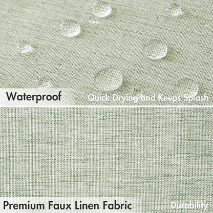 MIULEE Stall Spring Linen Shower Curtain Sage Green W36*L72 6 Metal Hooks | Small, Heavy Duty, Fabric Curtain Set, Waterproof Narrow Thick Cloth Shower Curtains, Bathroom Hotel, Washable - color: Sage Green, size: 36"W x 72"L (Pack of 1)