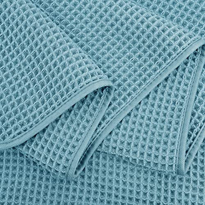POLYTE 430 GSM Poly Blend Microfiber Quick Dry Waffle Bath Towel, 30x60 in | 4 Pack, Oversize, Lint Free, Body Towel - color: Green