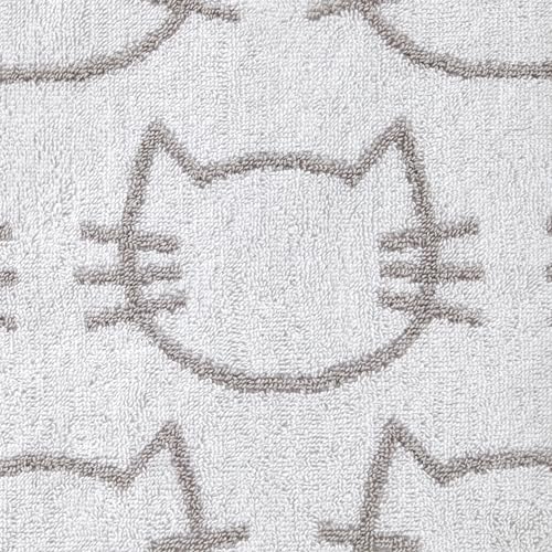 SKL Home Cat Jacquard 100% Cotton Reversible Bath Towel, White/Gray - size: 50 inches x 27 inches