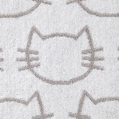 SKL Home Cat Jacquard 100% Cotton Reversible Bath Towel, White/Gray - size: 50 inches x 27 inches