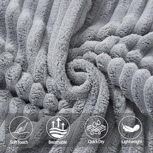4 Piece Bath Towels, 30"x60" Microfiber Towels Set, Grey | Large Bathroom Towels, Soft Touch, Highly Absorbent, Quick Dry, Lint Free, Long-Lasting, Family Use, Guest Bath & Daily Use - color: Gray, size: 30x60 Bath Towels of 4