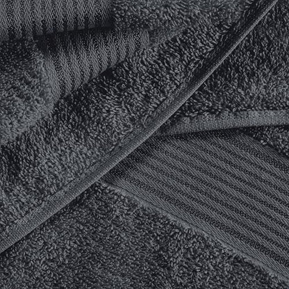 Ultra Soft 6 Pack Cotton Towel Set, Contains 2 Bath Towels 28x55 inch, 2 Hand Towels 16x24 inch & 2 Wash Coths 12x12 inch, Ideal Everyday use, Compact & Lightweight - Charcoal Grey - color: Charcoal