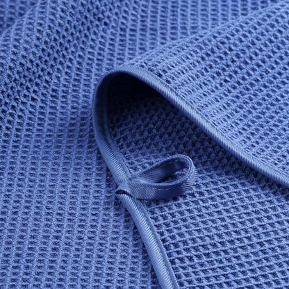 POLYTE 380 GSM Poly Blend Microfiber Quick Dry Waffle Bath Towel, 30x60 in | 2 Pack, Oversize, Lint Free, Body Towel - color: Royal Blue