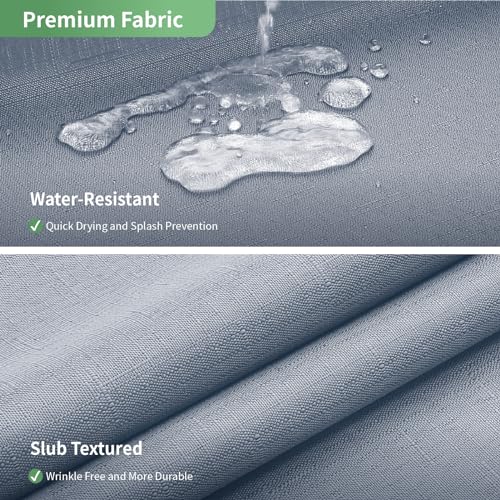 eachope Blue No Hook Shower Curtain with Snap-in Fabric Liner Set,Slub Textured Fabric Shower Curtains for Bathroom,Hotel Style Modern Shower Curtain,Water Repellent & Washable,71x74(72) | Hotel Style Fabric with See-Through Top Window, Water Repellent &