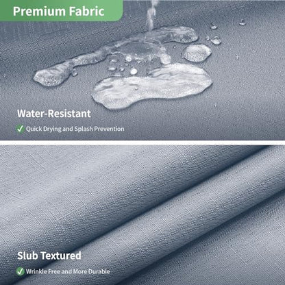 eachope Blue No Hook Shower Curtain with Snap-in Fabric Liner Set,Slub Textured Fabric Shower Curtains for Bathroom,Hotel Style Modern Shower Curtain,Water Repellent & Washable,71x74(72) | Hotel Style Fabric with See-Through Top Window, Water Repellent &
