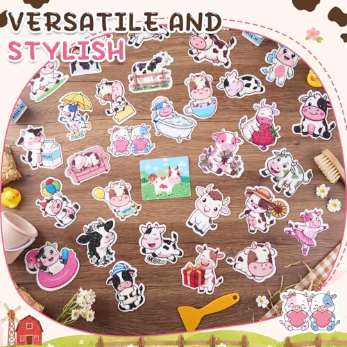 Fullhawl 30 Pcs Farm Animal Non Slip Shower Stickers, Bathtub Safety | 30 Farm Animal Designs, Cute Bathroom Decor, Textured Non Slip Surface for Fun and Safe Kids Bath Time - style: Cartoon Cow