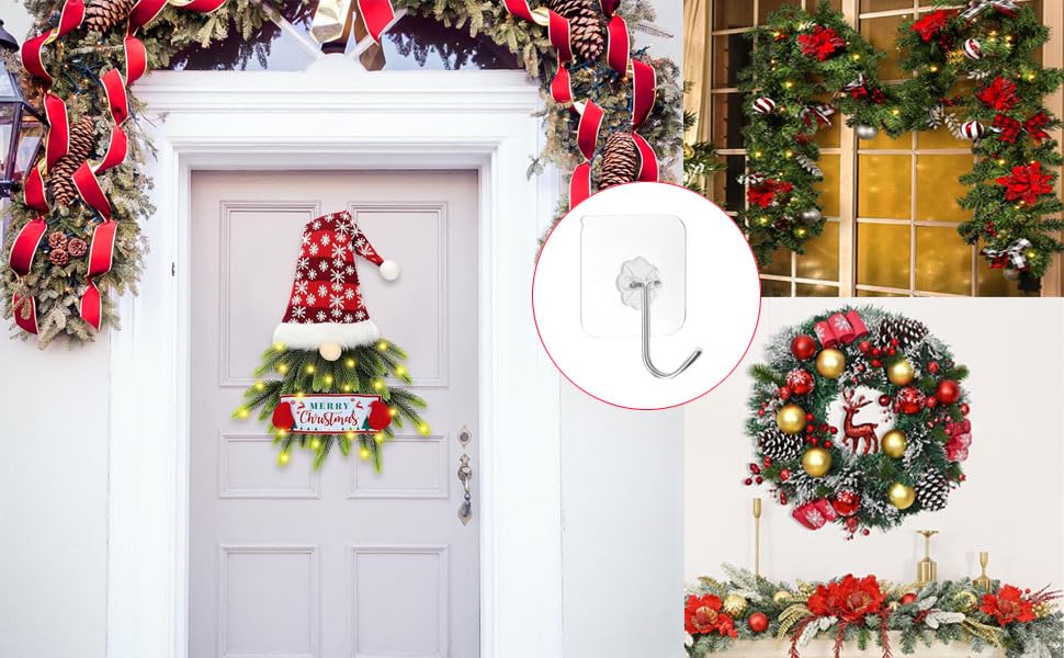 ZESLMG Adhesive Wall Hooks No Damage for Hanging, 12 Pack Large Self Sticky Hooks Heavy Duty 44lb Removable, Clear Hook for Shower Towel Coat Key Picture Wreath Outdoor Bathroom Kitchen, Waterproof - size: 12 Upgraded large hook