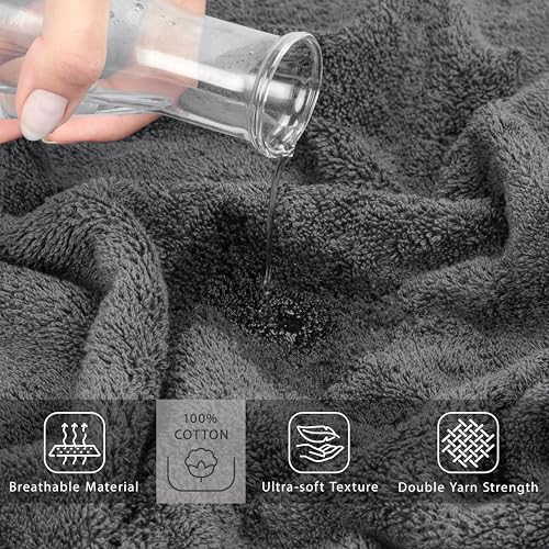 Cotton Paradise 100% Cotton Turkish Towel, Soft Absorbent Quick Dry, 40x80 Oversized Bath Sheet Towel, Dark Gray - color: Dark Gray, size: 40"x80"