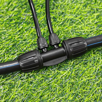 1/2 Inch To 1/4 Drip Irrigation Fittings - 8 Pack Drip Line Irrigation 1/2'' to 1/4'' Barbed Tee Adapter Anti-Drop Lock Nut Barbed Reducer 4 Way Connectors for Drip Irrigation System - size: 1/2" 4 Way Tee