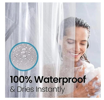 PEVA Shower Stall Curtain Liner, 72" W x 72" H, Clear, Heavy-Duty, Waterproof, for Bathroom 72x72 72INCH