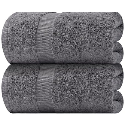 White Classic Luxury Soft Bath Sheet Towels - 650 GSM Cotton Luxury Bath Towels Extra Large 35x70 | Highly Absorbent and Quick Dry | Hotel Quality Extra Large Bath Towels Oversized, Dark Gray, 2 Pack - color: Gray, size: Bath Sheets, 2 Pack