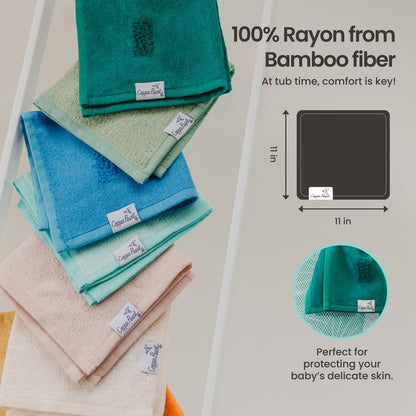 Copper Pearl 6 Ultra Soft Baby Bath Washcloths Premium Large Soft Sonny (Blue/White) 11" x 11" Towels - color: Sonny, size: 11 x 11 inches (Pack of 6)