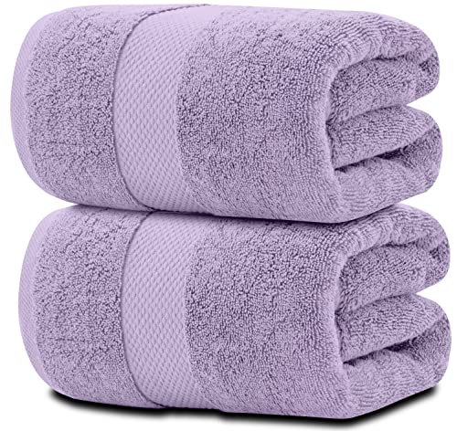White Classic Luxury Soft Bath Sheet Towels - 650 GSM Cotton Luxury Bath Towels Extra Large 35x70 | Highly Absorbent and Quick Dry | Hotel Quality Extra Large Bath Towels Oversized, Lavender, 2 Pack - color: 16: Lavender
