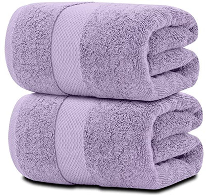 White Classic Luxury Soft Bath Sheet Towels - 650 GSM Cotton Luxury Bath Towels Extra Large 35x70 | Highly Absorbent and Quick Dry | Hotel Quality Extra Large Bath Towels Oversized, Lavender, 2 Pack - color: 16: Lavender