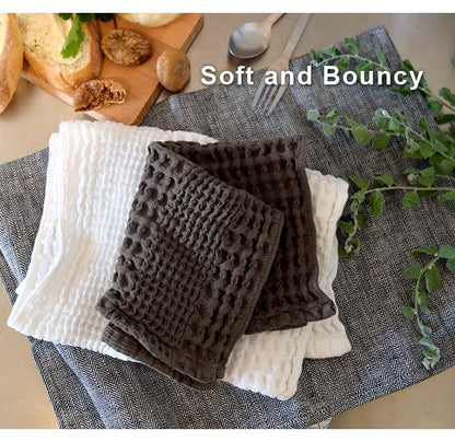 HIORIE Imabari Towel, 3-Piece Hand Towel Set, Japanese Towels, 13.3x31.4in, 100% Cotton, Lightweight, Quick Drying and Compact Towels, Waffle Design Fabric, Honeycomb, Beige - color: Beige, size: Hand Towel