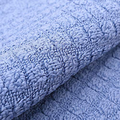 COSYHOMER 32x20 Half Round Kitchen Rug,Non Slip Washable Mat,Blue 2PCS | Polypropylene tufted textile,small half circle rug,kitchen sink mat,Kitchen floor mat - color: Blue 2pcs, size: 1'8" x 2'8" (Semicircular)