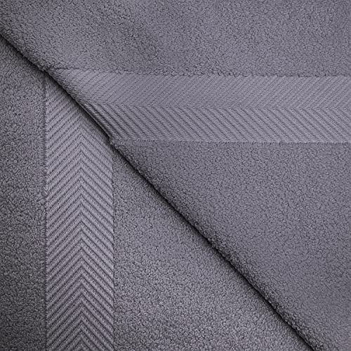 Zero-Twist Towel Collection, Luxurious Cotton Oversized Bath Sheet Towel, 34" x 68", 2-Pieces, Absorbent and Fast-Drying, Solid, Grey - color: Grey, size: Bath Sheet 2-Pack